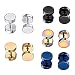 Stainless Steel Mens Womens Stud Earrings Set Ear Piercing Plugs Tunnel Punk Style (1 Set-5 Pairs)