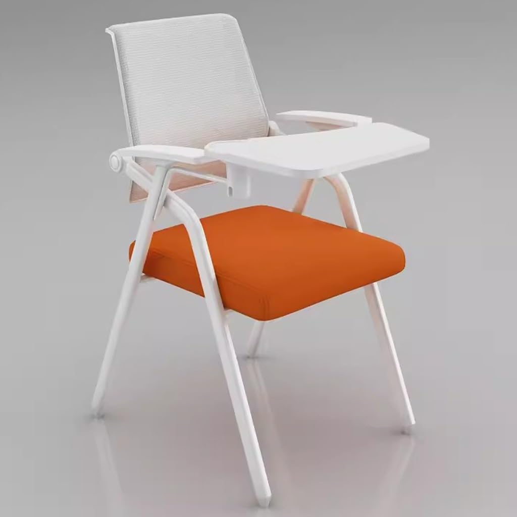 Silla de entrenamiento plegable portátil con bloc de escritura y reposabrazos, ideal para uso doméstico/oficina, diseño ligero, tamaño: 55 x 50 x 86 cm