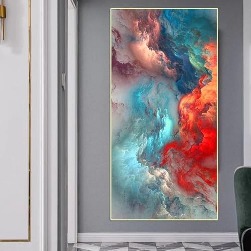 Toile abstraite nuages colorés pour habiller un grand mur vide
