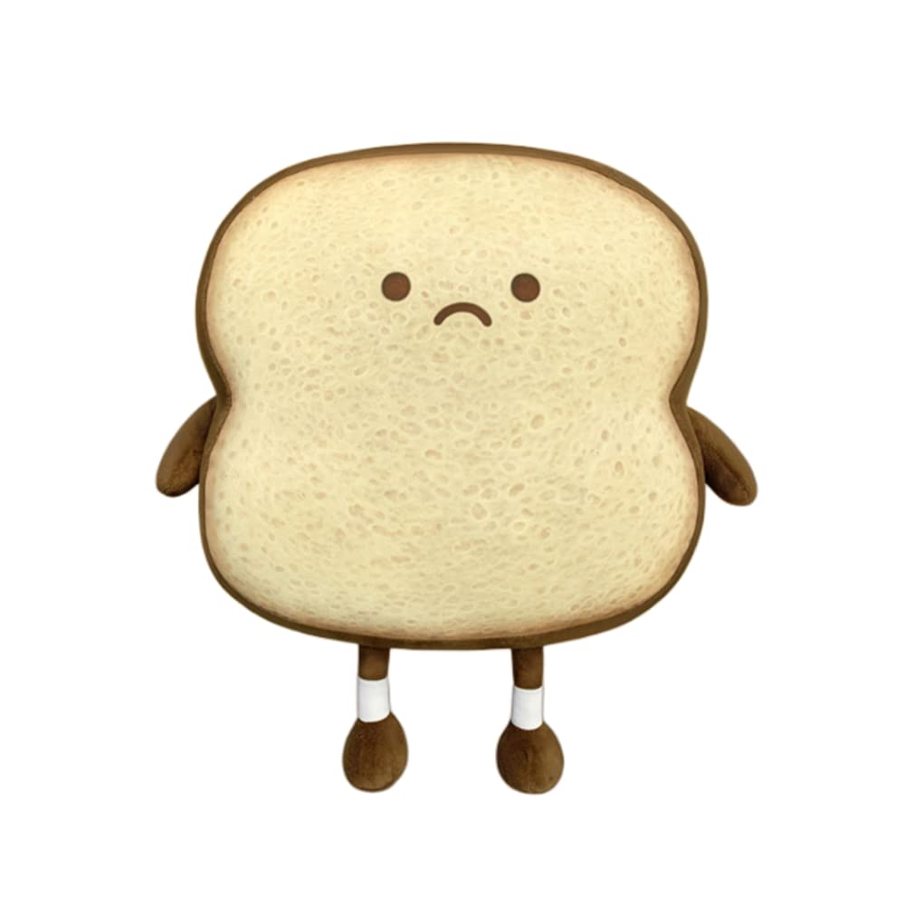 Toast Bread Plush Pillow,Cute Toast Bread Pillows Bread Shape Pillows Soft Lumbar Back Cushion Plush Bread Stuffed Plush Toy for Kids Adults Gift Home Decor. (Unhappy, 16")