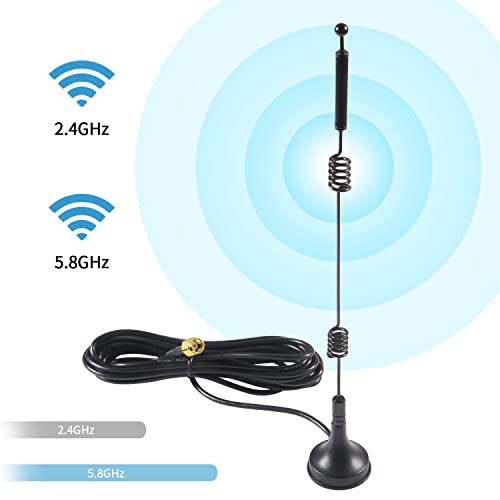 Aediko 4Pcs Dual Band Wifi 2.4Ghz 5Ghz 5.8Ghz 9Dbi Rp-Sma Male Antenna For Wireless Security Camera Surveillance Recorder Vehicle Truck Trailer Rear View #TOP2