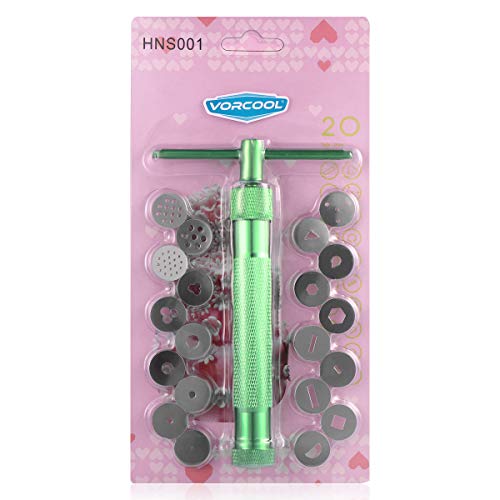 Vorcool Clay Extruder Clay Gun Tool With 20 Discs (Green) #TOP6
