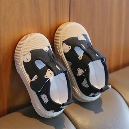 Toddler Girls T-Strap Canvas Sneakers for Little-Kids Classic Lightweight Comfortable Non-Slip Flat𝘀 Casual Shoes4