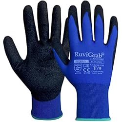 Guantes Para Trabajar Con Madera Ruvigrab - Guante de Trabajo de nitrilo Sandy | Guantes para fontaneria | Guantes para Jardinería | Guantes de Cuero | Guantes de Piel para Obra | Guantes de proteccion laboral | Guantes mecanicos