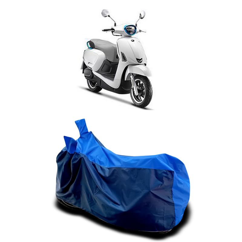 Image of DUFFEL-Two Wheeler Bike Body Cover Compatible for 22Kymco Like EV Heat Protectio /UV-Rays /Birds Dropping /DustProof /Waterproof All Variants [Nevay Blue]
