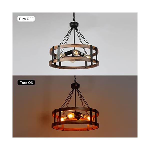   Farmhouse-Rustic-Wood-Chandelier-4-Light-Industrial-Drum-Chandelier-for-Dining-Room-Vintage-Pendant-Hanging-Light-Fixture-with-Black-Metal-Accent-for-Kitchen-Living-Room-Dining-Area