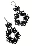  Pendientes negros con tupis swarovski
