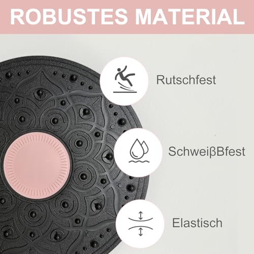 Balance Board, Wackelbrett Ø 30cm, Gleichgewichtstrainer für Erwachsene & Kinder, Yoga und Physiotherapie Board, Geeignet zum Stärken der Stabilität und Ganzkörper Training (pink)