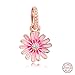 Produktbild FUNSHOPP 2020 Frühling rosa Gänseblümchen baumelnder Bead 925 Silber DIY passt für Original Pandora Armbänder Charm Modeschmuck