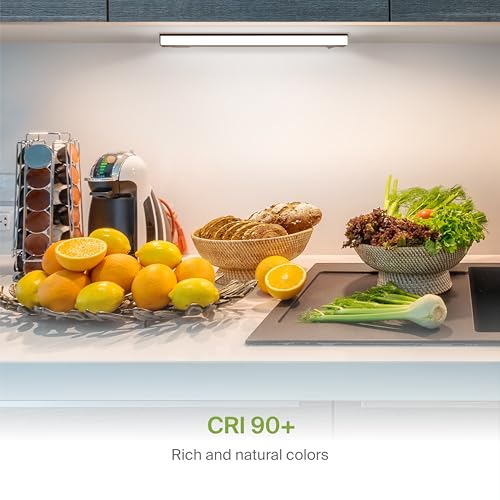 Image of ASD LED Under Cabinet Lighting Hardwired, 12 Inch 5W 2700K-5000K Selectable, 442LM, CRI90+, Direct Wire Linkable Under Counter Lights for Kitchen, Dimmable Under Cabinet Lights, Bronze, UL Certified