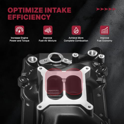 Image of 7561 53026 Air Gap Intake Manifold Dual Plane Aluminum Compatible with Chevy Big Block BBC 396 402 427 454 6.5L 6.6L 7.0L 7.4L V8 Engine 1966-2000