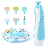 Baby Nail Trimmer File with Light Safe Electric Nail Clippers Kit for Newborn Infant Toddler Kids Toes and Fingernails Care, Polish and Trim Battery Operated (AA)