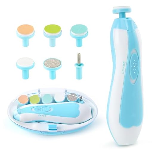 Baby Nail Trimmer File with Light Safe Electric Nail Clippers Kit for Newborn Infant Toddler Kids Toes and Fingernails Care, Polish and Trim Battery Operated (AA)