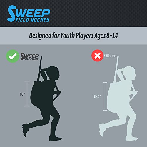 Sweep Field Hockey Youth Backpack Perfectly Sized For Athletes Ages 8-14 Unlike The Large, Bulky Adult-Sized Backpacks - Featuring 2 Stick Holders, 2 Side Pockets, And Separate Compartment For Cleats #TOP1