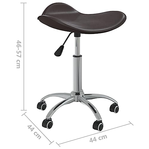 Chaise de bureau en cuir synthétique marron pivotante réglable - 3