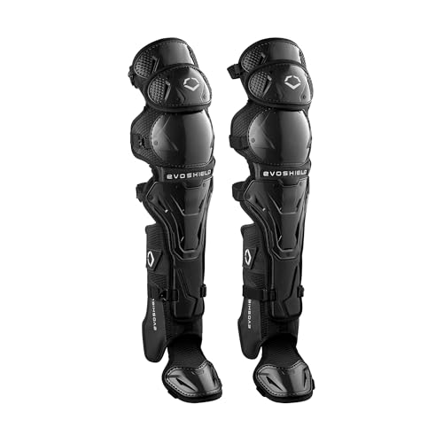 EvoShield Pro-SRZ 2.0 Baseball Catchers Leg Guards - Intermediate Black