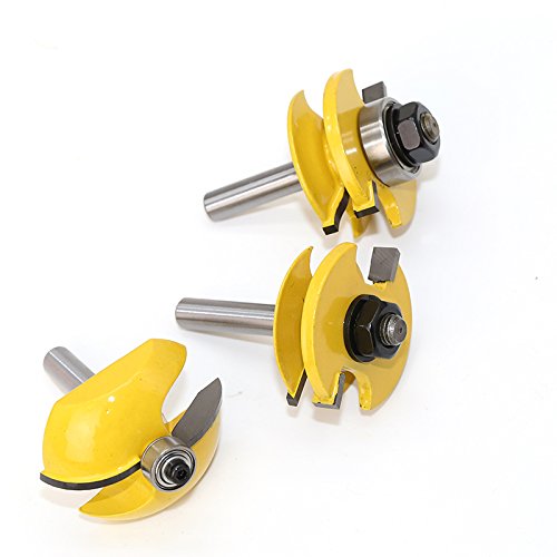 3 Stück Nut Fräser Set, 8mm Schaft Holz Tür Bodenbelag Holz Fräser Holzbearbeitung Werkzeug für Fenster & Türen, Graviermaschine Trimmmaschine Holzfräser