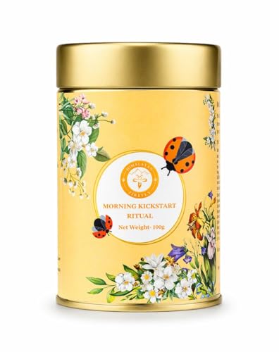 Image of Himalayan Firefly Ashwagandha And Moringa Herbal Tea Monthly Pack | Loose Leaf Herbal Blend With Botanical Ingredients | Daily Beverage Infusion For Home Office Brewing | Plant Based Drink | 100g