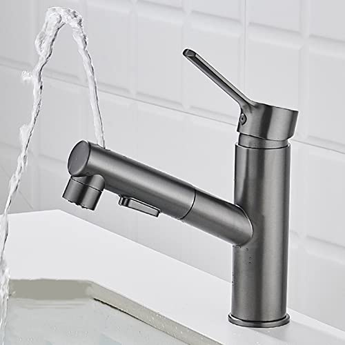 Mitigeur de lavabo blanc extractible en laiton pour éliminer les éclaboussures de vasque