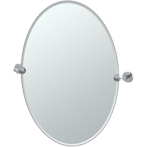 Gatco 4249 Latitude II Frameless Oval Mirror, 26.5 Inch, Chrome