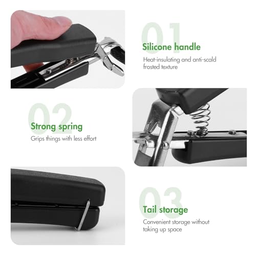 Konesky Anti Scald Bowl Holder Clip,Multi-Purpose Anti-Scalding Clip,Hot Bowl Clip with Silicone Handle,Anti-Hot Gripper Scald Bowl Holder Clip for Microwave Kitchen Cooking Tool - Image 2