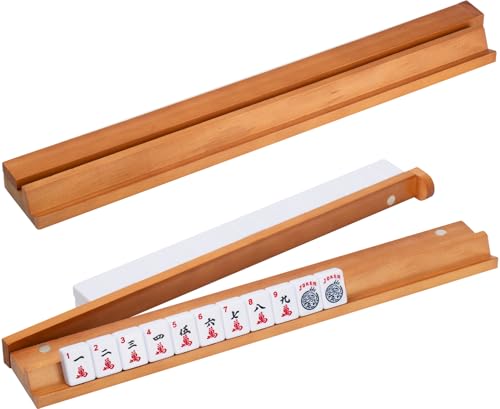 Set 4 Racks de Madera Cereza para Mahjong 17.5 Pulgadas