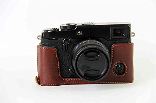 X-Pro2 X-Pro3 Case, Bolinus Handmade Genuine Real Leather Half Camera Case Bag Cover For Fuji X-Pro 2 Fujifilm X-Pro2 X-Pro3 Xpro3 Bottom Opening Version + Neck Strap + Mini Storage Bag - Brown #TOP1