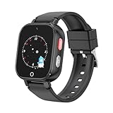 Alutoria 4G Uhr Kinder-Smartwatch mit GPS und Telefon Videoanruf SprachNachricht WiFi SOS Spiel Wecker Schulmodus-Kinder Watch Uhr für mädchen Jungs 4-12 Jahre Geschenk Schwarz