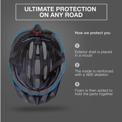 TeamObsidian Bicycle Helmet - for Adult Men and Women - Model G1342 - Color Blue - Size S/M 54cm-58cm - Thumbnail 3