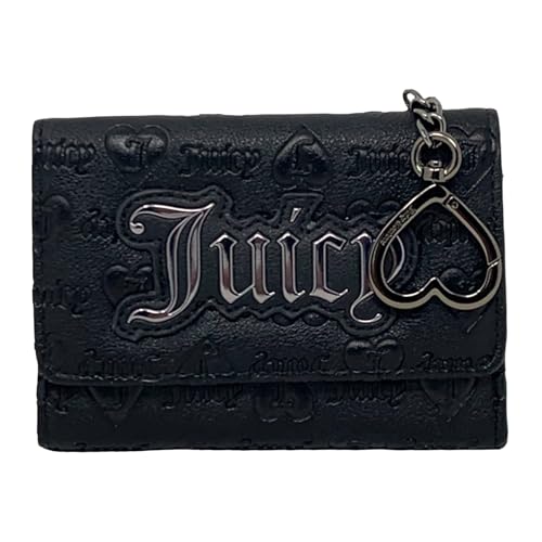 Juicy Couture Double Sided Trifold Wallet (Liquorice Logo Emboss), 13JCCECJC