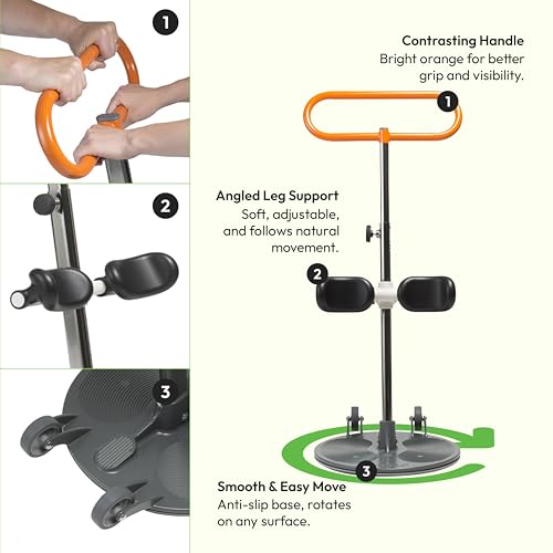 Etac Turner PRO Patient Transfer Aid - Sit to Stand Lift for Elderly with High Safe Working Load (440 lbs) - Patient Lift and Mobility Assist for Safer Transfers with Platform Disc & Anti-Slip Bottom - Image 4