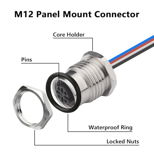 Hamadap 2-Pack M12 A Coded 4 Pin Female Field Wireable Connector 0.7ft by Hamadap - Used condition - Image 9