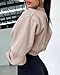 Zwurew Workout Tops for Women 2024 Khaki Bolero Shrug sweatshirt Long Sleeve Open Front Cardigan Shrugs Y2K Tops