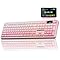 AULA F108 PRO - Wireless Mechanical Keyboard with Screen & Knob,Full Size Keyboard with 8000mAh Battery,Pre-lubed Switches,Side Printed PBT Keycaps,RGB Backlit Hot Swappable Custom Gaming Keyboards