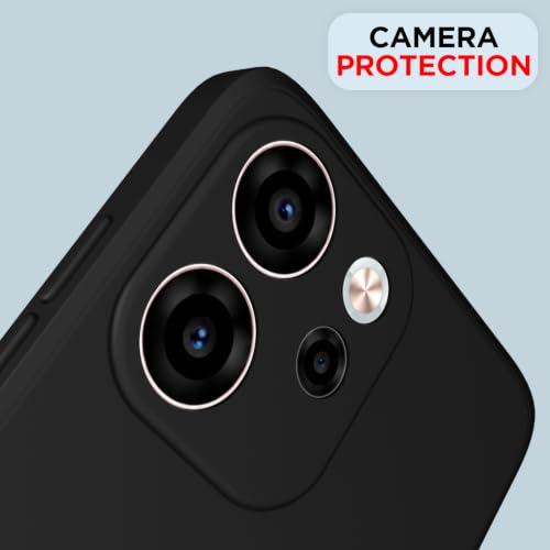 Image of Outlouders Back Cover for Oppo Reno 15F 5G | Camera Protection | Durable Soft Matte Silicone Bumper Case (Black)