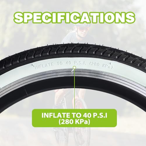 20/24/26 x 1.75 Inch Bike One/Two Pack Bicycle White Wall