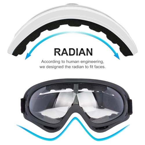 Image of LJDJ Safety Goggles - Pack of 2 - Glasses Adjustable Outdoor Sports Dust-Proof Protection Eyewear Perfect for Foam Game Gun and Blaster (Black + White)