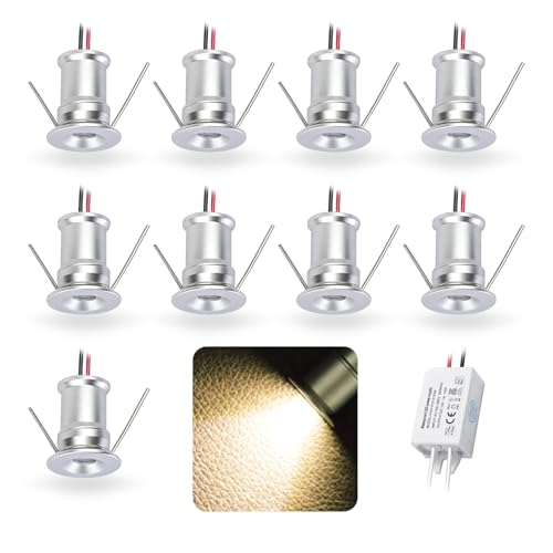 kpslucerna 9PCS 12V 1W Mini LED Strahler, IP65 Wasserfest Einbaustrahler...