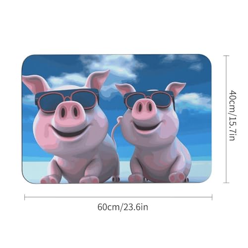 Tapis de sol diatomée imprimé 3D cochons tapis absorbant antidérapant - 4