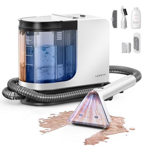 uwant Upholstery Cleaner Machine,12Kpa Powerful Suction Spot Cleaner,Portable Carpet Cleaner for Couch Stains Cleaning,Compact for Furniture,Sofa and Car, B300,White and Black