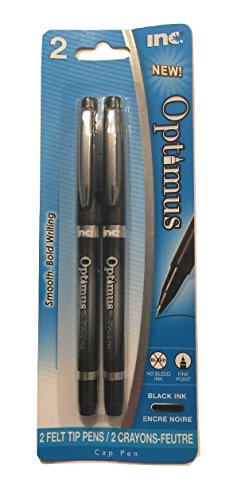 Peachtree Playthings Inc. Optimus Felt Tip Pens ~ Black (2 Pen Package)