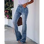 Koinshha Womens High Waisted Jeans Flare Stretch Boyfriend Bootcut Casual Denim Pants - Image 2