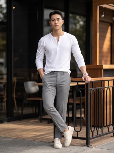 Image of BULLMER Men's Trendy Full Sleeve Henley Neck T-Shirt | Cotton Blend Solid Casual Tee | Stylish Menswear for Everyday | Sizes S to 2XL - Pack 1