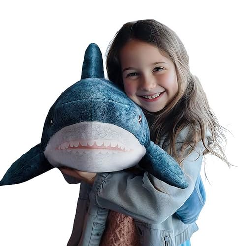 XIYUAN 39.3-Inch SharkPlush Toy Giant SharkStuffed Animal Soft SharkPillow Cushion Shark Plush Pillow Chubby Stuffed Shark Toy Bedtime Gift Throw Pillow for Home Room D&eacute;cor Kids