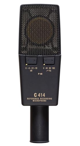 Image of AKG Pro Audio C414XLS Pair Studio Grade Professional Large Diaphragm, Dual Capsule, Multi-Pattern, Vocal & Instrument Condenser Microphone with Aluminum Carrying Case. XLR Connector. Gray with Gold.