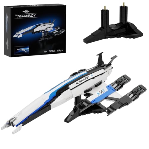 Normandy 2 Spaceship Building Blocks Set Compatible with Lego, Sci-Fi Space Model Creative Collectible Toys for Game and Film Fans Adults (1029PCS)