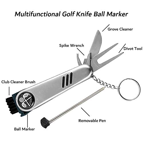 Miniatura 3 de Kingrun Accesorios De Golf, Limpiador Cepillo De Palos De Golf, Toalla Golf, Cepillo Golf, Herramienta De Reparación Plegable Con Marcador De Golf, Kit De Limpieza Para Palos De Golf