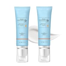 Clear Face Sunscreen SPF 50, 2 in 1 Hydrating SPF 50 Sunscreen - Free & Non-Sticky Travel Size Invisible Face Sunscreens, Broad Spectrum UVA/UVB Protection, Lightweight Hydrating for All Skin 2