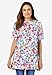 Woman Within Plus Size Perfect Printed Short-Sleeve Boatneck Tunic