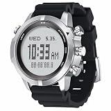 XFLHXY Orologio Subacqueo Digitale, Orologi Subacquei da Uomo, Orologi Subacquei, Orologi da Polso da Uomo con Bussola, Altimetro, Barometro, Contapassi(White)
